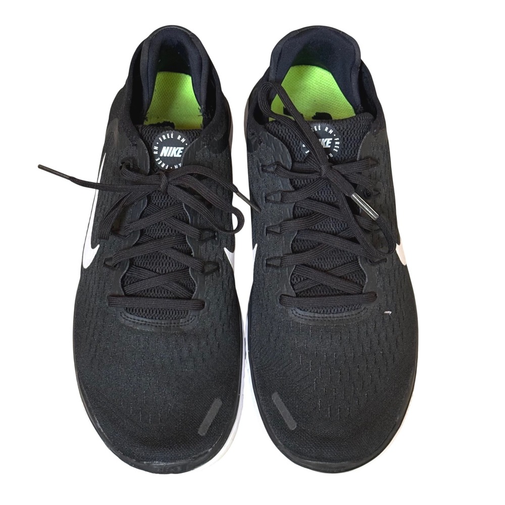 Nike Free RN 2018 Running Shoes Black White 942836-001 Women's 10.5